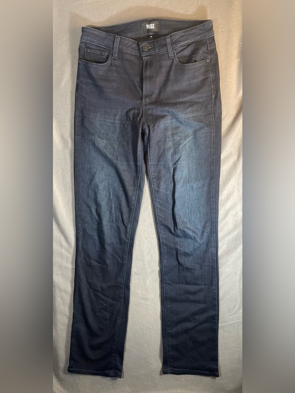 PAIGE Hoxton Straight High Rise Jeans Cinema Dark Wash 29